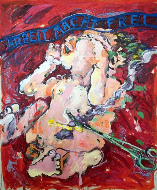 "Arbeit Macht Frei" 2006, Oil on Canvas, 60in.X 56in.