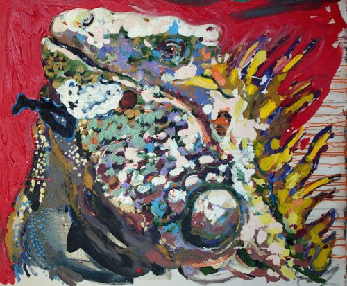 "The 9/11 Falling Man - The Lizard" 2003, Oil / Canvas. 60"X 60"