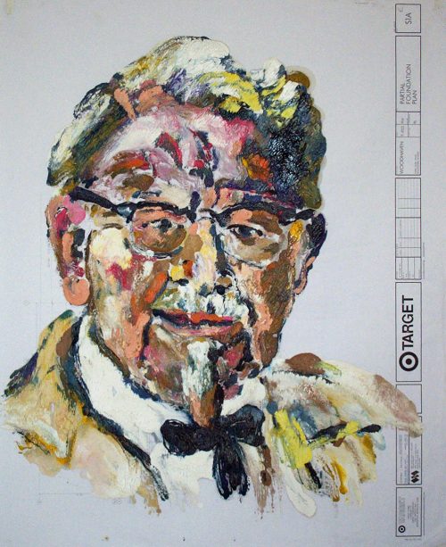 "Target - Colonel" 2009. Oil on Detailers Paper/Canvas. 42"X 36"